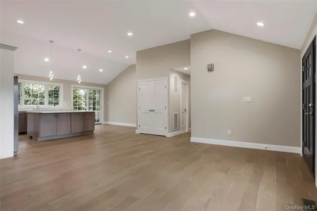 a view of kitchen and window