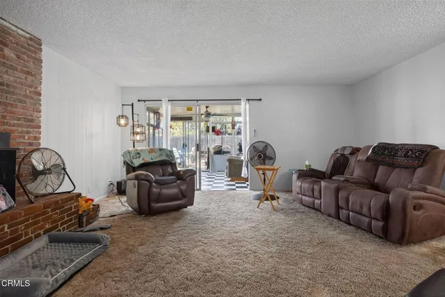 a living room with furniture