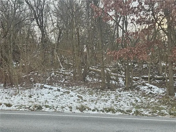 a view of a yard covered with snow