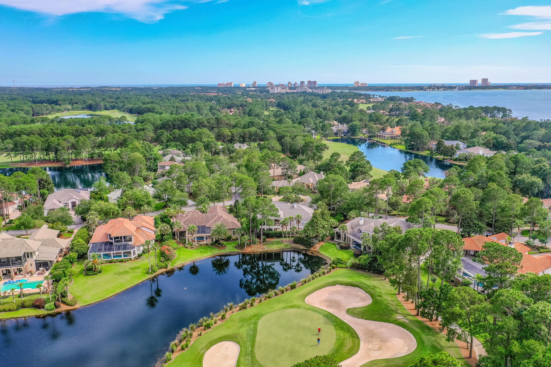 2958 Pine Valley Road Miramar Beach, FL 32550 - Photo 12 of 96 an aerial view of a house with a swimming pool yard and outdoor seating