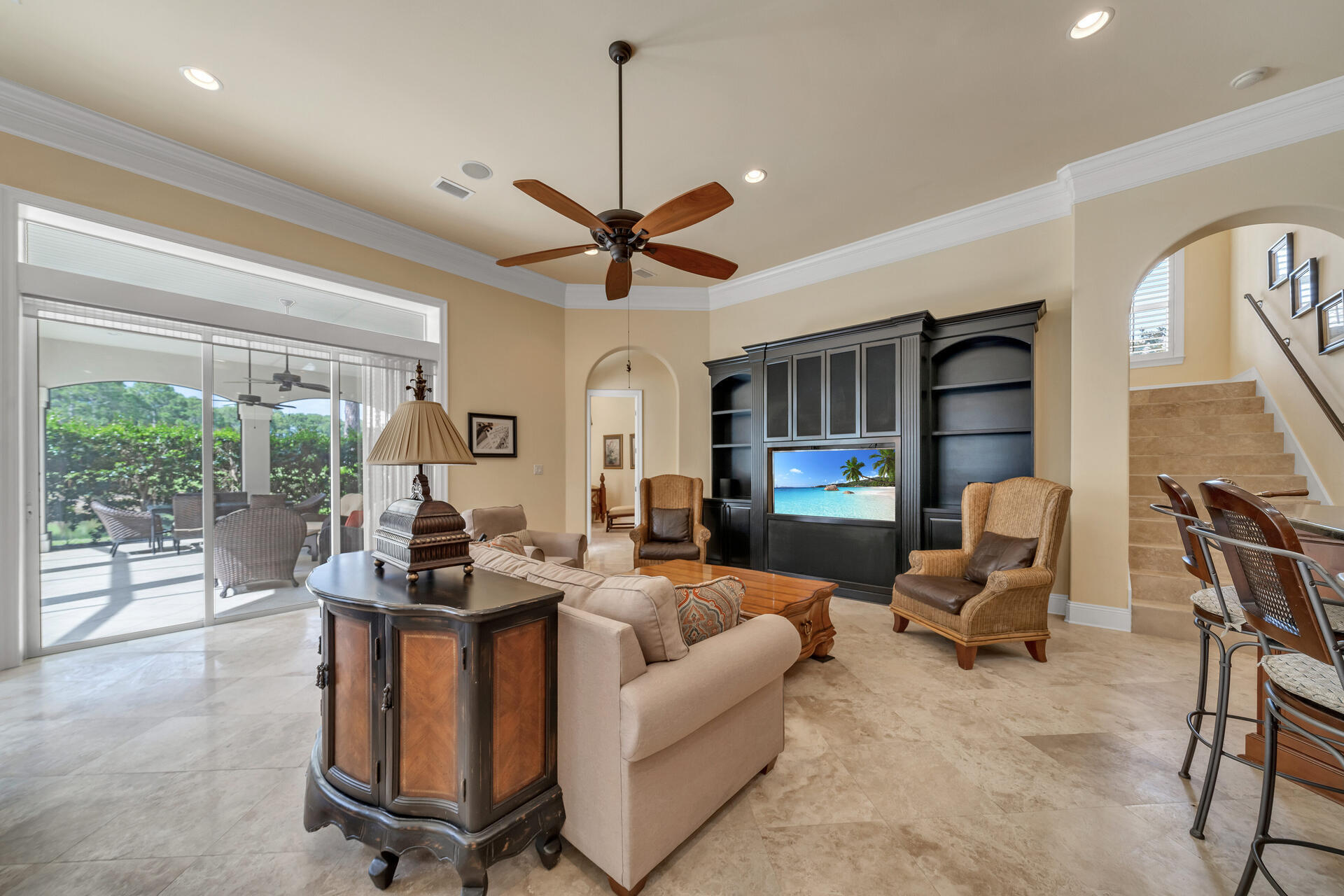 2958 Pine Valley Road Miramar Beach, FL 32550 - Photo 25 of 96 a living room with furniture gym equipment and a large window