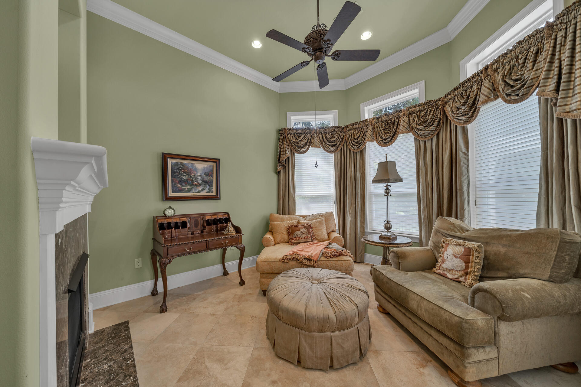 2958 Pine Valley Road Miramar Beach, FL 32550 - Photo 38 of 96 a living room with furniture and a fireplace
