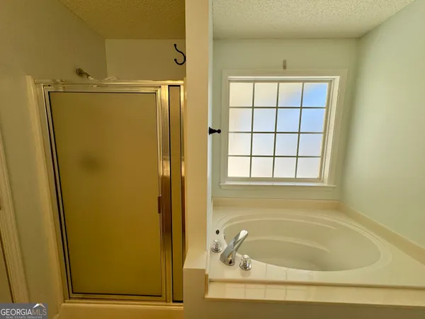 a bathroom with a tub