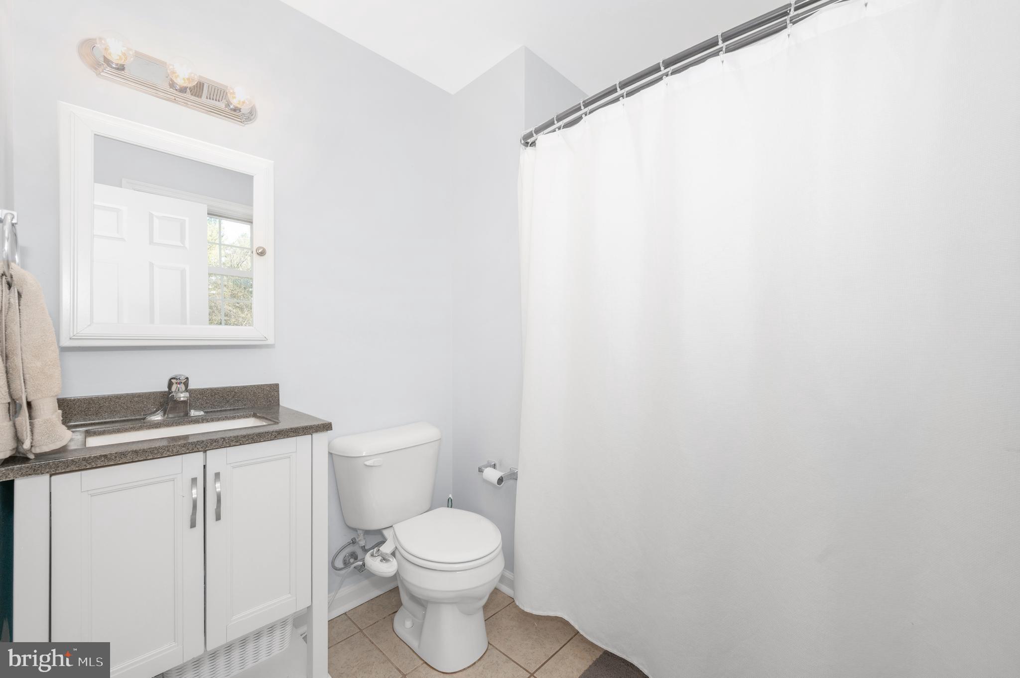 1107 2nd Avenue Brunswick, MD 21716 - Photo 21 of 52 a bathroom with a granite countertop sink toilet and mirror