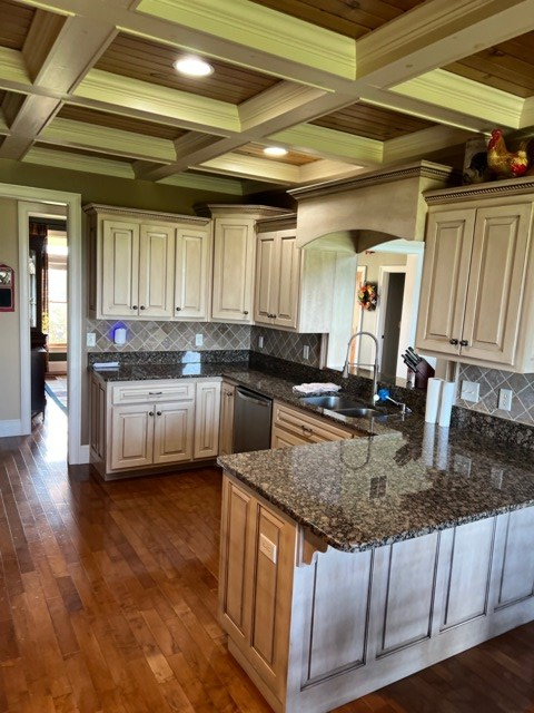 85 Ridgemont Lane Ellijay, GA 30536 - Photo 8 of 42 a kitchen with stainless steel appliances granite countertop a sink a stove and a wooden floors