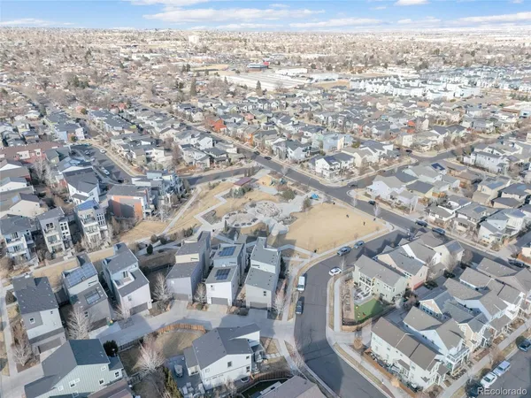 an aerial view of a city