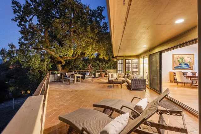 a outdoor space with furniture