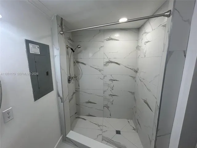 a bathroom with a shower