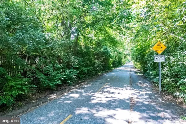 a view of a street with a yard
