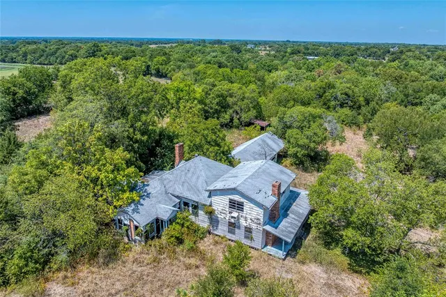 an aerial view of a house