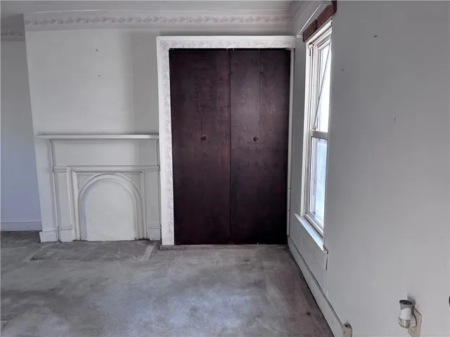 an empty room with a window