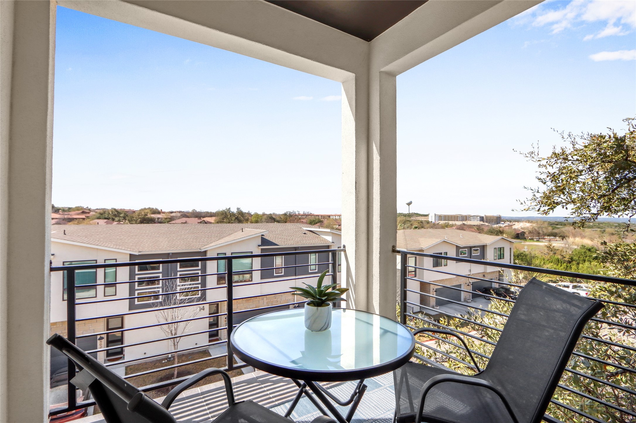 2050 Lohmans Spur Road, Unit 501 Lakeway, TX 78738 - Photo 19 of 40 a view of a balcony with lake view and a ocean view