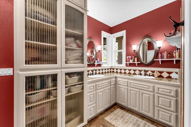 a view of a porch with furniture and backyard
