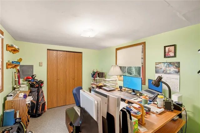 a room with furniture or couch and a window