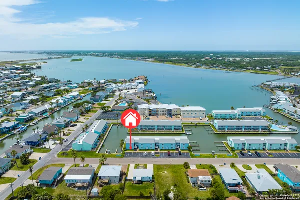 a picture of a city view with an ocean view