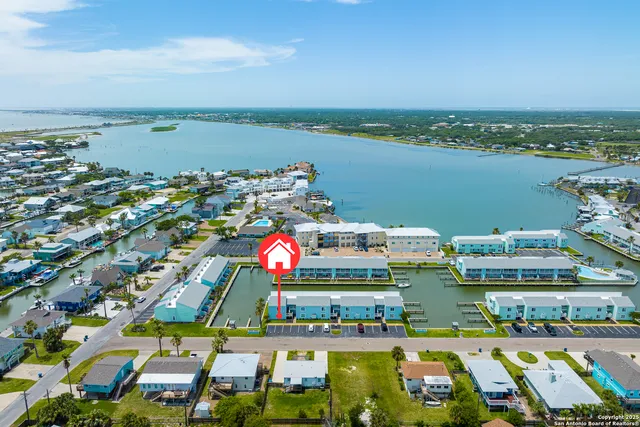 a picture of a city view with an ocean view