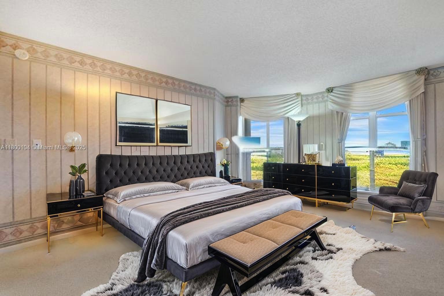 4000 Towerside Terrace, Unit 1403 Miami, FL 33138 - Photo 13 of 59 a bedroom with a bed a couch and dresser