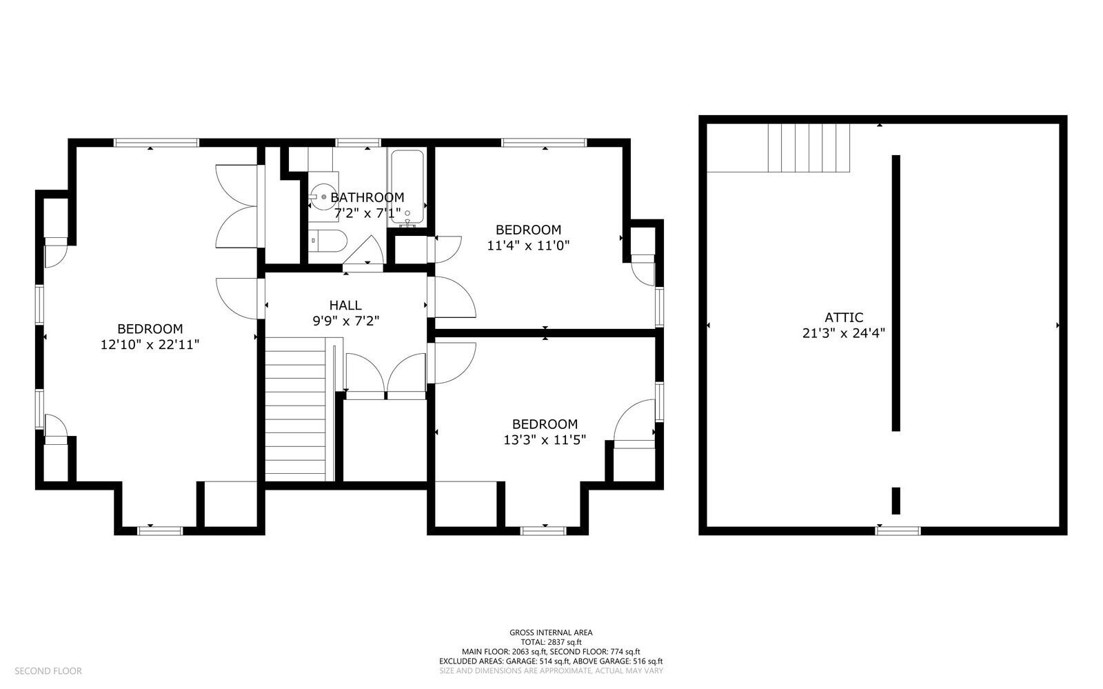 28 1st Rangeway Waterville, ME 04901 - Photo 45 of 46 Second floor Floorplan