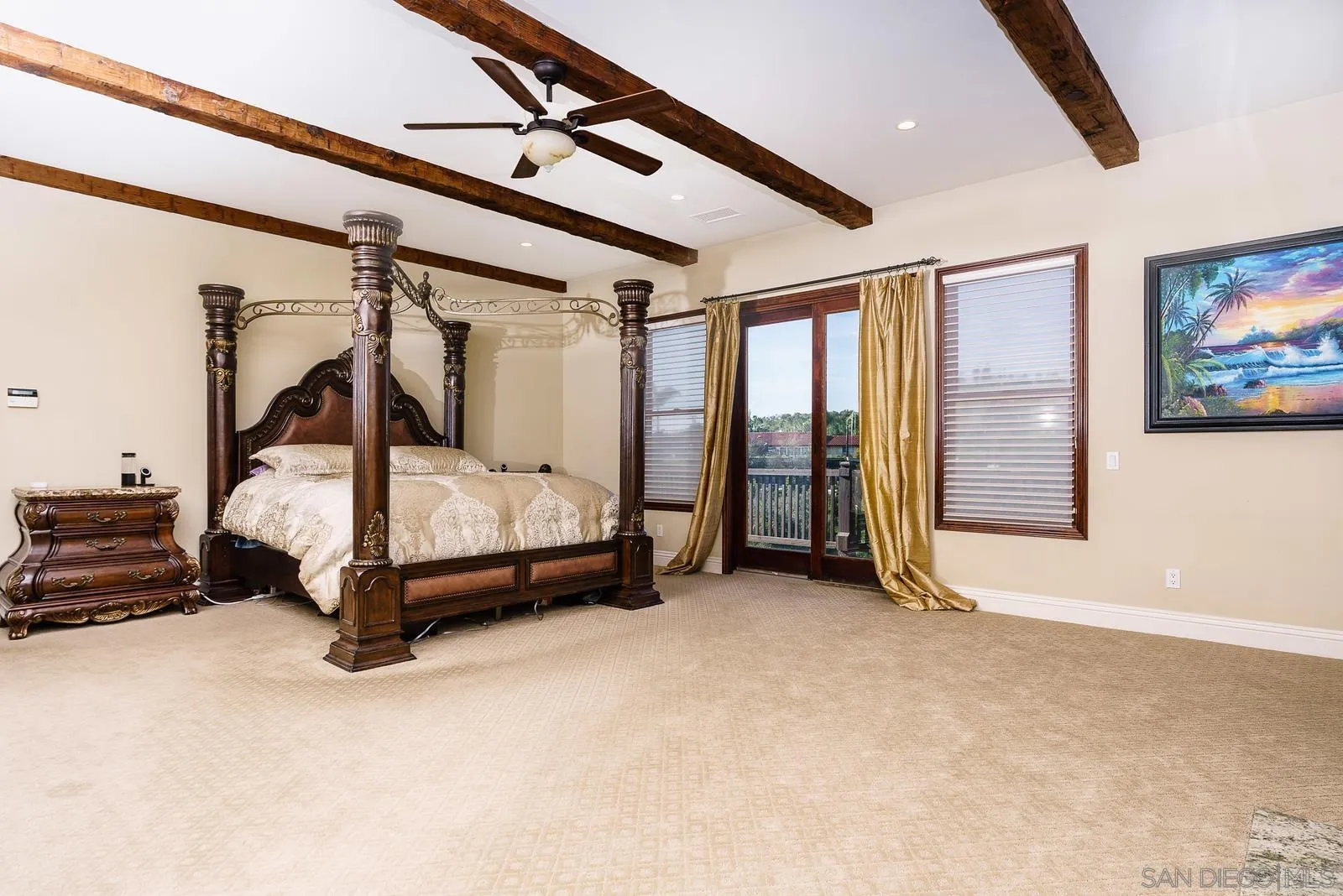 31781 Wrightwood Road Bonsall, CA 92003 - Photo 14 of 46 a bedroom with furniture and a window