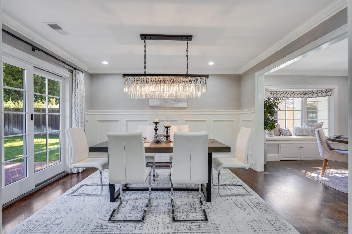 1481 Brookmill Road Los Altos, CA 94024 - Photo 17 of 55 a view of a a dining room with furniture window and wooden floor