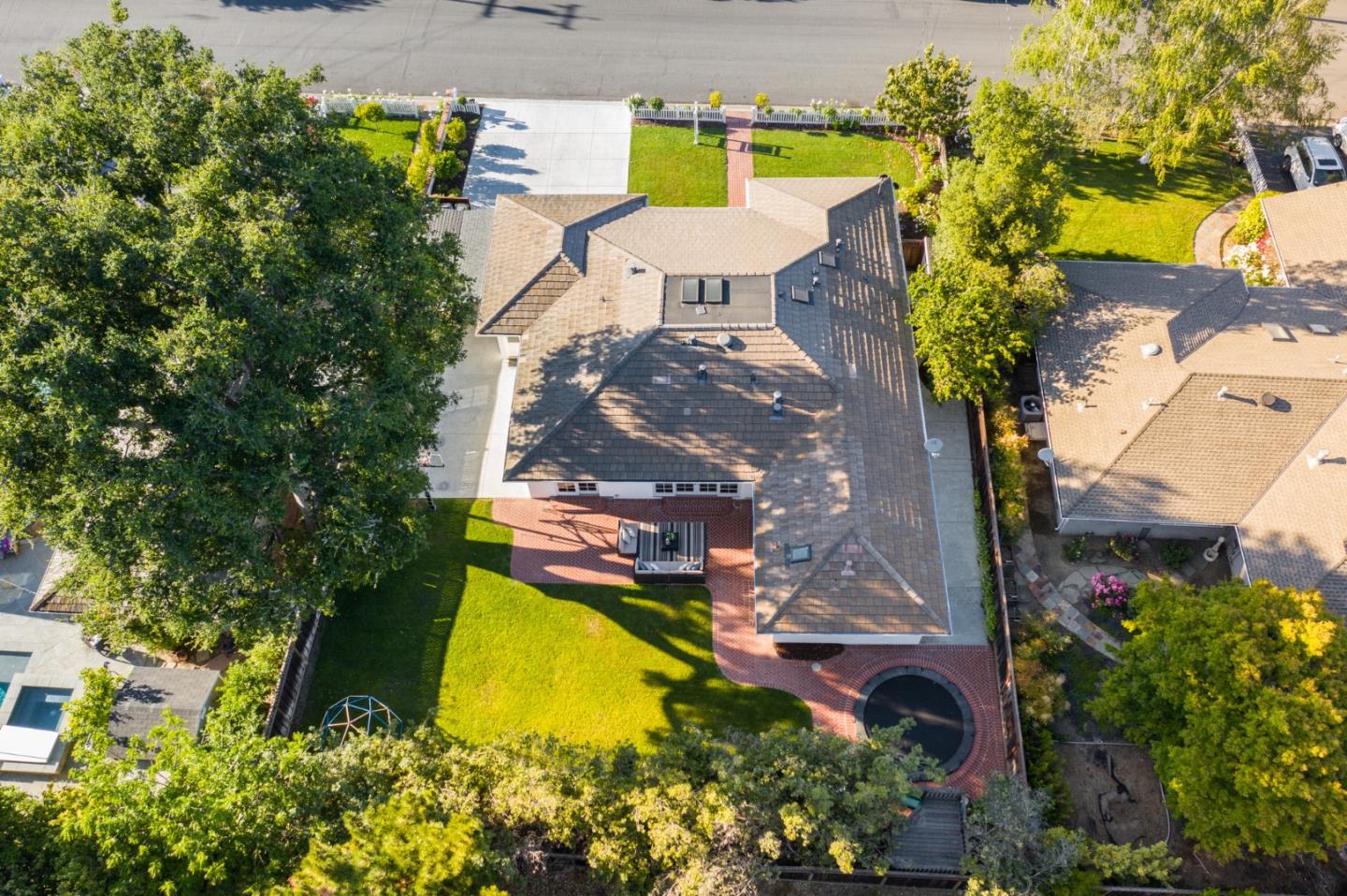 1481 Brookmill Road Los Altos, CA 94024 - Photo 52 of 55 an aerial view of a house with swimming pool