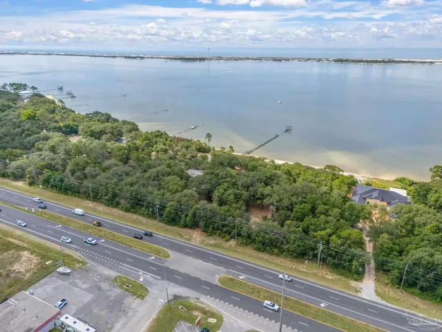a view of a lake with a mountain