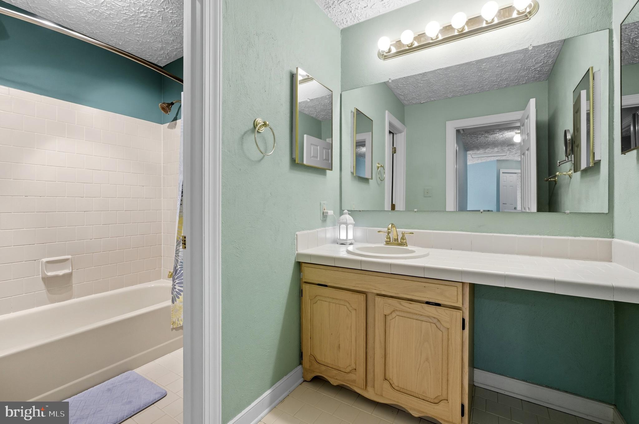 2605 Colpepper Road Abingdon, MD 21009 - Photo 59 of 95 a bathroom with a double vanity sink mirror and a bathtub