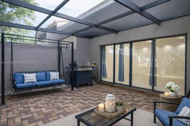 a living room with furniture