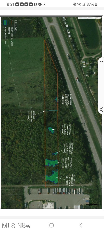 Vl Center Road Conneaut, OH 44030 - Photo 1 of 1 Aerial map of property and surrounding area