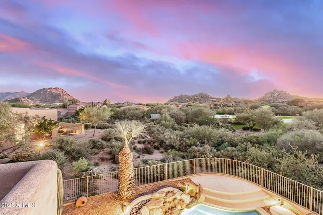 a view of a city from a balcony