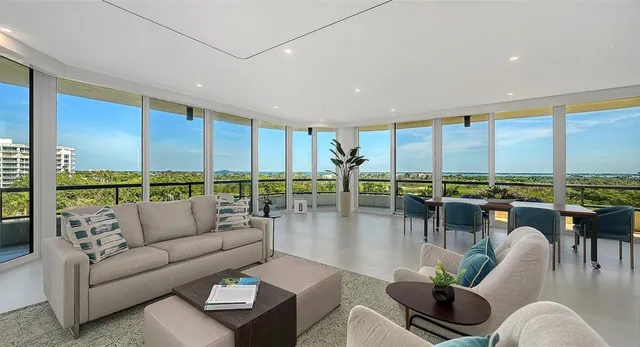 a living room with furniture