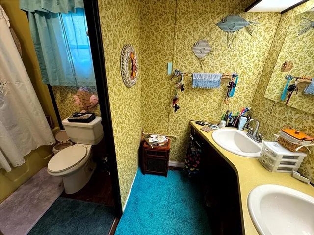 a bathroom with a sink and toilet