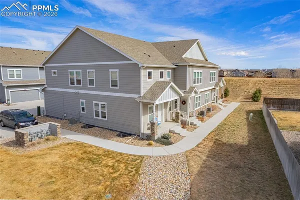 an aerial view of a house