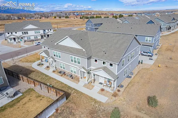 an aerial view of a house