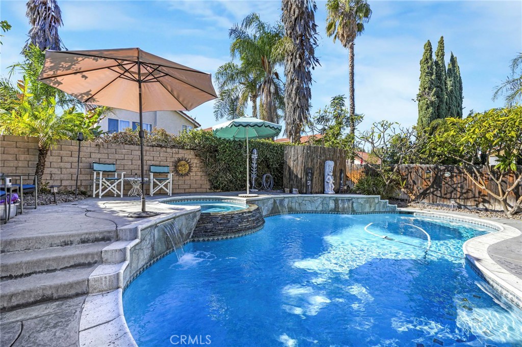 3670 Windstorm Way Riverside, CA 92503 - Photo 29 of 43 a view of a backyard with swimming pool