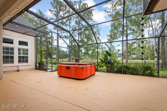 a view of an front of house with a swimming pool