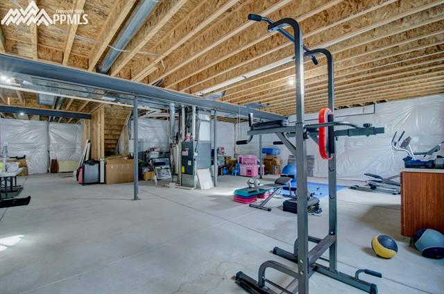 2405 Reed Grass Way Colorado Springs, CO 80915 - Photo 32 of 35 Unfinished basement (approximately 1500 square feet) is ready for your imagination - or use it for plenty of storage!