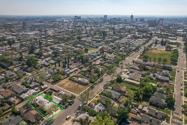 an aerial view of multiple house