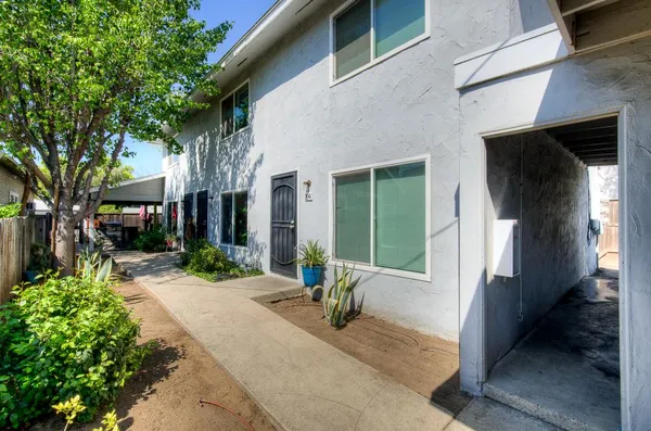 a view of a house with a patio