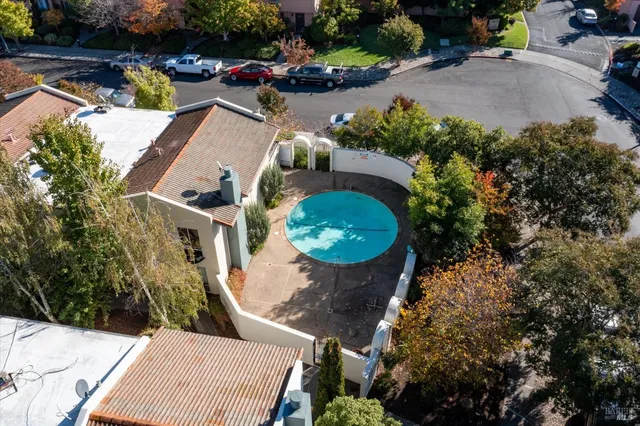 an aerial view of a house having outdoor space