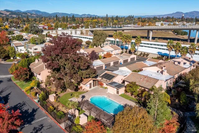 an aerial view of multiple house