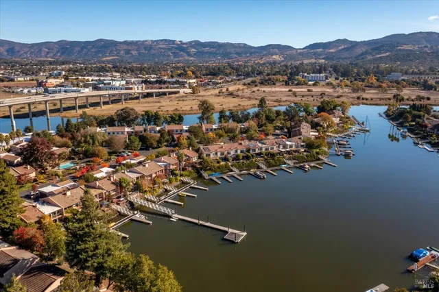 a view of a city with lake