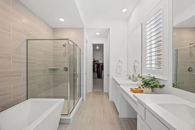 a bathroom with a sink double vanity