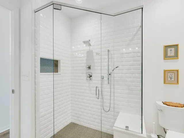 a bathroom with a shower