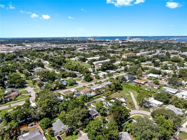 an aerial view of a city