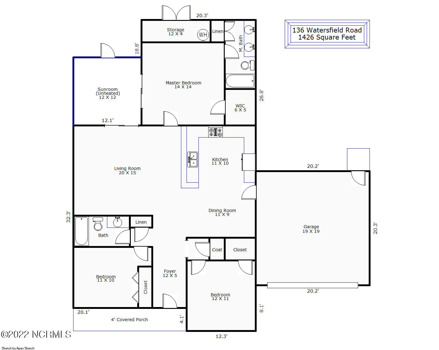 136 Watersfield Road Leland, NC 28451 - Photo 45 of 45 Floor plan