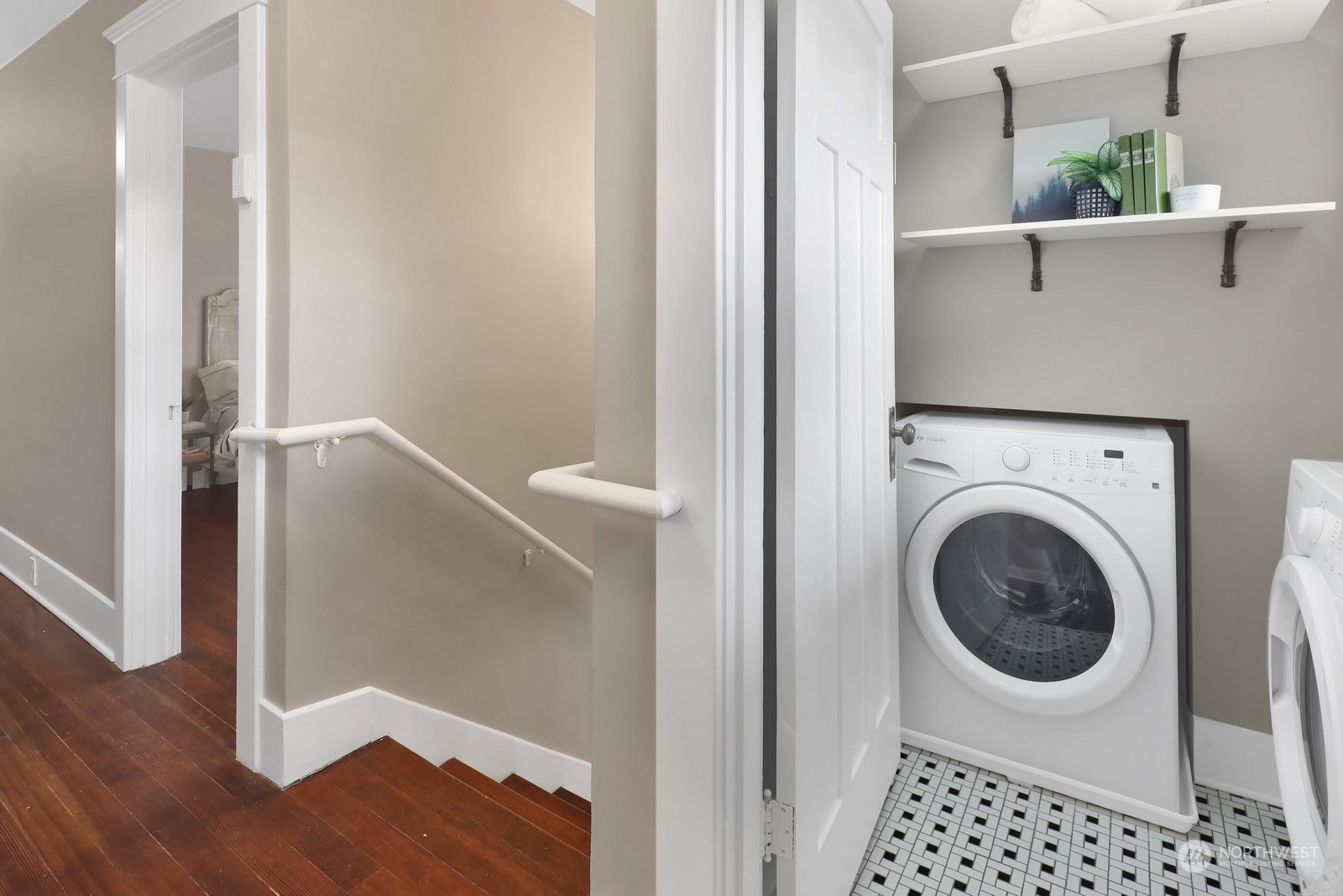 2120 12th Street Anacortes, WA 98221 - Photo 30 of 40 a view of a hallway with washer and dryer