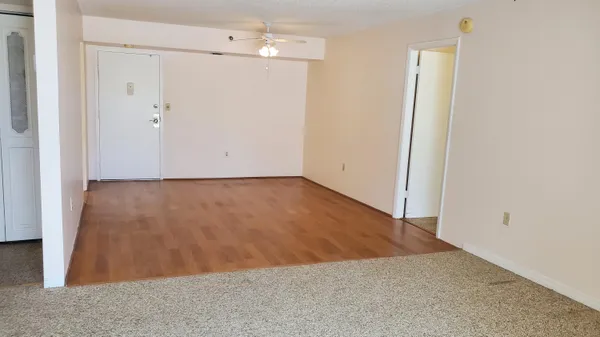 an empty room with closet