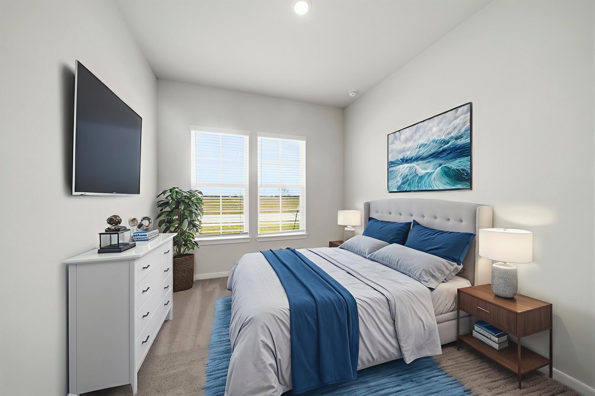 1593 Elm Place Angleton, TX 77515 - Photo 10 of 31 a bedroom with a bed and a flat screen tv