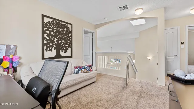 a bed room with a bed and a couch